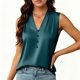 thumbnail image 2 of TaTaai Women Elegant Satin V Neck Tank Top Button Design Sleeveless Casual Fashion Silk-like Soft Machine Washable No Fading Lightweight Daily Wear Camisole Gift, 2 of 7