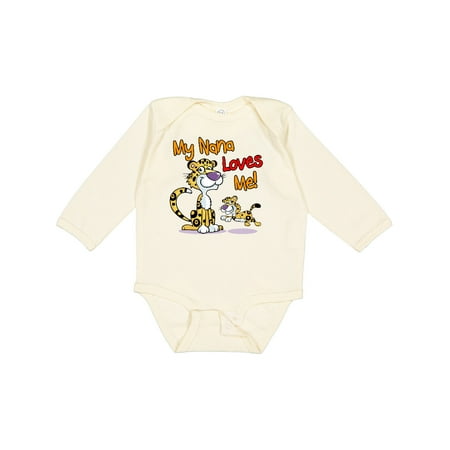 

Inktastic My Nana Loves Me Cat Gift Baby Boy or Baby Girl Long Sleeve Bodysuit