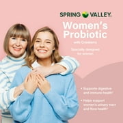 Spring Valley Womens Probiotic Dietary Supplement Vegetarian Capsules for Digestive Health, Cranberry, 60 Count Value Size