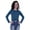 Blue, variant on Womens Full Sleeves Front Knot Crop Top Summer Tshirt Plain Tee Tops