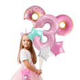 thumbnail image 2 of Set de 6 globos rosas de donas para 3.er cumpleaños Dokuna, 2 of 5