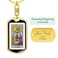 thumbnail image 3 of Tarot Card The Lovers Keychain Dog Tag Stainless Steel or 18k Gold, 3 of 16