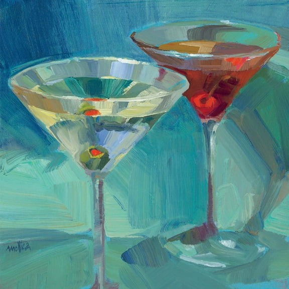 Art.com Martini in Aqua Art Print by Patti Mollica, 30" x 30"