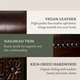 thumbnail image 5 of Maven Lane 31" Pullman Bar Height Bar Stool - Handcrafted Swivel Bar Stool with Dark Walnut Finish and Vintage Brown Vegan Leather - Bring Seamless Style and Comfort to Kitchen Islands, Dining Spaces, 5 of 7