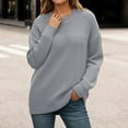 thumbnail image 2 of Winter Sweaters for Women Winter Knitted Pullover Sweater Soft Cozy Warm Long Sleeve Round Neck Elegant Casual Blouse Loose Fit Comfortable Daily Wear Fall Fashion Christmas Sweaters, 2 of 5