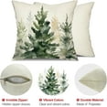 thumbnail image 6 of Christmas Pillow Covers 20x20 inch Set of 2 Watercolor Blue Green christmas tree Decorative White Throw Pillow Covers Winter Famliy Decoration for Home couch TH-31C20, 6 of 6