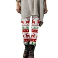 thumbnail image 5 of oelaio Women's Christmas Holiday Leggings High Waist Xmas Tree Reindeer Print Tights Stretchy Lounge Yoga Tights Multicolor M, 5 of 9