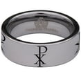 thumbnail image 2 of Chi Rho Tungsten Carbide Ring, 2 of 9