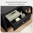 thumbnail image 6 of Wirrytor Curved Edge Shoe Storage Bench with 2 Drawers, 2-Tier Cushioned Entryway Bench Shoe Rack Organizer for Hallway Bedroom Living Room, Black, 6 of 11