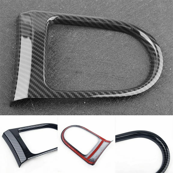 Carbon Fiber Look Interior Gear Shift Panel Cover Trims For 2015-22 Ford Mustang