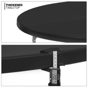 MoNiBloom 5Ft Foldable Plastic Table, Heavy Duty Round Indoor Outdoor Desk for Kitchen Party Wedding, Black