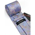 thumbnail image 4 of HISDERN Ties for Men Paisley Tie and Pocket Square Woven Classic Floral Mens Ties Handkerchief Set, 4 of 6