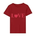 thumbnail image 5 of BLTIBY Valentine's Day Sweatshirts for Women Spring Summer Short Sleeve Crewneck Funny Love Heart Graphic Valentines Shirts Valentines Fashion Casual Pullover Tops Red L, 5 of 5