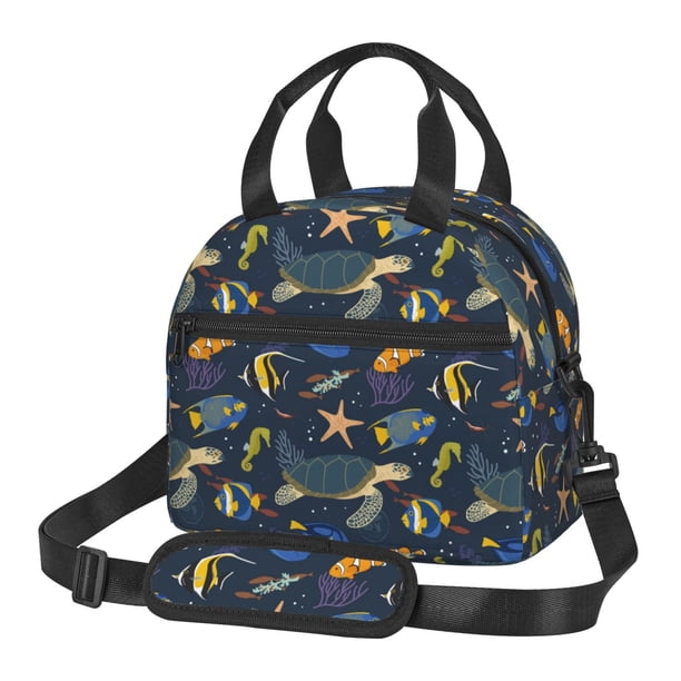 Easygdp Undersea Animals Caja de Almuerzo para Mujeres y Hombres, Bolsa de Almuerzo Insulada, Bolsas Reutilizables Impermeables para Viajes, Trabajo y Picnics