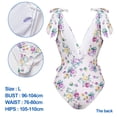 thumbnail image 2 of 1 juego de bañador de una pieza con estampado floral ajustado para mujer con falda cruzada multiusos, 2 of 5