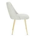 thumbnail image 3 of SAFAVIEH Couture Foster Scandinavian Glam Upholstered Side Chair, Light Grey/Brass, 3 of 9
