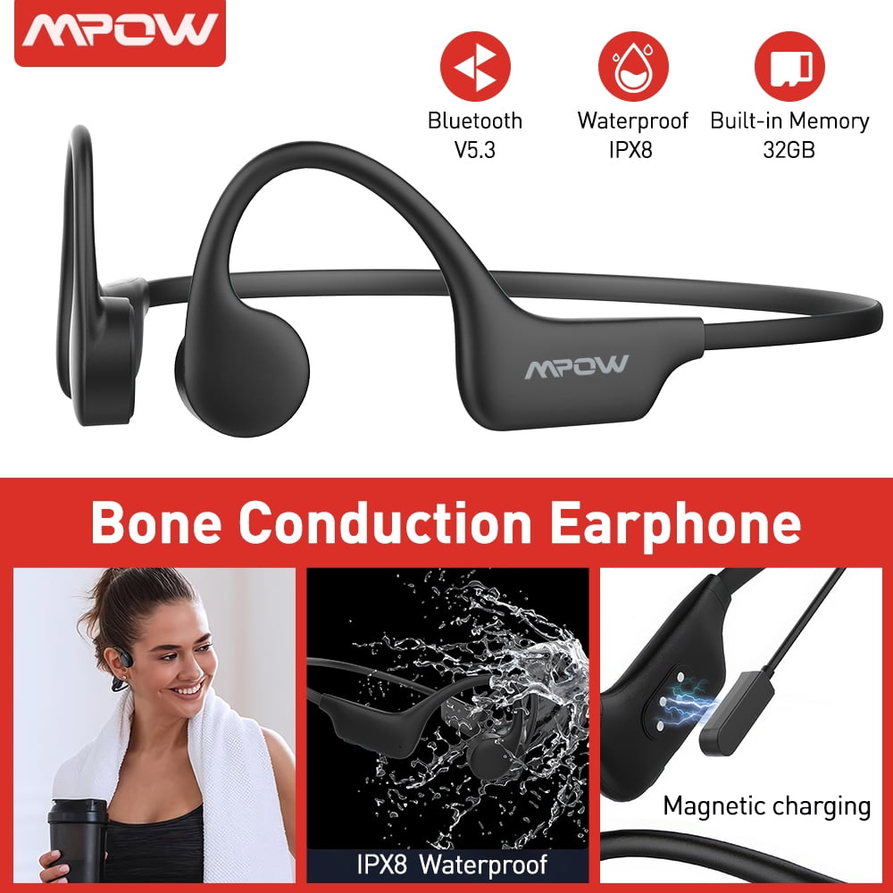 Mpow X6Pro IPX8 Waterproof Wireless Open-Ear Earbuds Earphones, Black