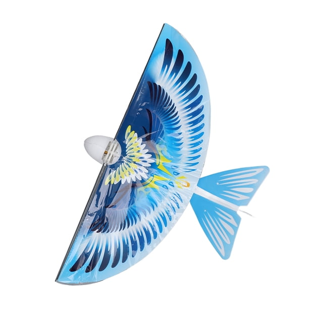 Self Flying Bird, Light Weight LED Colorful Light 75mah USB Port Blue Self Flying Toy for Gift