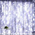 thumbnail image 3 of Yorbay Fairy Curtain String Lights, 9.8 x 9.8 ft Curtain of String Lights with Remote Control, 300 LED Indoor Outdoor Decorative Christmas Twinkle Lights for Bedroom, Patio, Party Wedding(White), 3 of 9