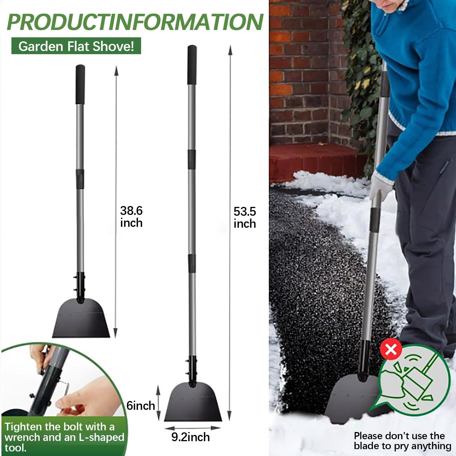 Outdoor Garden Scraper Tool, Multi-Functional Lawn Edging Weeding Shovel for Garden Yard, Ice Removing Tool, Heavy Duty Outdoor Yard Maintenance Tool with Ergonomic Handle for Garden Cleaning
