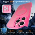 thumbnail image 4 of ELEHOLD Slim Magnetic Mag-Safe Case for iPhone 14 Pro, Shockproof Matte Protective Drop Protection Anti-Fingerprint Grip Camera Lens Bumper Case Cover with Screen Protector,Rose, 4 of 6