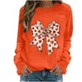 thumbnail image 4 of Ounisa Long Sleeve Shirts for Women Crewneck Valentine's Day T Shirts Love Bow Printed Tee Tops Fashionable Pullover Clothes, 4 of 8