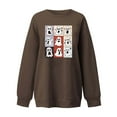 thumbnail image 3 of HomeDM Sweatshirt for Women Halloween Graphic Crewneck Long Sleeve Shirts Casual Comfy Pullover Tops - Coffee/2XL, 3 of 3