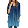 thumbnail image 5 of Womens Summer Tops 3/4 Sleeve Loose Fitting Casual T-Shirts with Pockets, 5 of 5