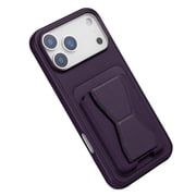 Multi-Function Leather MagSafe Case with Card Holder and Stand for iPhone 17 Pro Max - Purple
