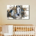 thumbnail image 4 of Canvas Wall Art White Brown Horse Canvas Pictures Wall Decor Farmhouse Animals Canvas Painting Rustic Artwork Canvas Prints Living Room Bedroom Bathroom Office Home Wall Decoration Unframed, 4 of 6