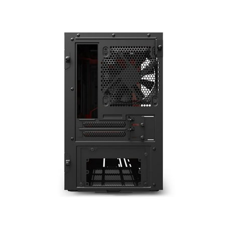 NZXT - H210i Mini ITX Tower Case with Tempered Glass - Red/Matte Black