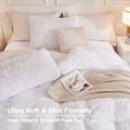 thumbnail image 3 of Litanika White Queen Size Fluffy Bedding Set,Winter Soft Faux Fur Bedding Comforters Set, Fuzzy Thick Heavy Puffy Comforter Set, 3 of 7