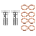 thumbnail image 1 of Unique Bargains 2pcs AN4 7/16-20 Thread Turbo Brake Line Banjo Bolt with Copper Washers Single Banjo Bolt 25mm Length, 1 of 6