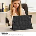 thumbnail image 4 of Decase for iPad Pro 12.9 2022/2021/ 2020/2018 Cover with Pencil Holder/Pockets,Auto Wake/Sleep,Folio Stand Embossed PU Leather Smart Wallet Shell for iPad Pro 12.9 6th/ 5th/ 4th/ 3rd Gen,Black, 4 of 11