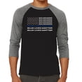 thumbnail image 1 of LA Pop Art Men's Raglan Baseball Word Art T-shirt - Blue Lives Matter, 1 of 2