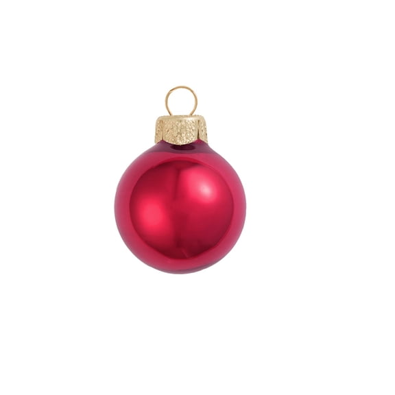40ct Pearl Rubine Red Glass Ball Christmas Ornaments 1.25" (30mm)