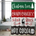 thumbnail image 2 of Christmas Theme Bathroom Shower Curtain Christmas Trees Canes Reindeer Hot Cocoa Waterproof Washable Shower Curtains for Bathtub Bath Decor with Grommets and Hook 66 X 72 Inch, 2 of 8