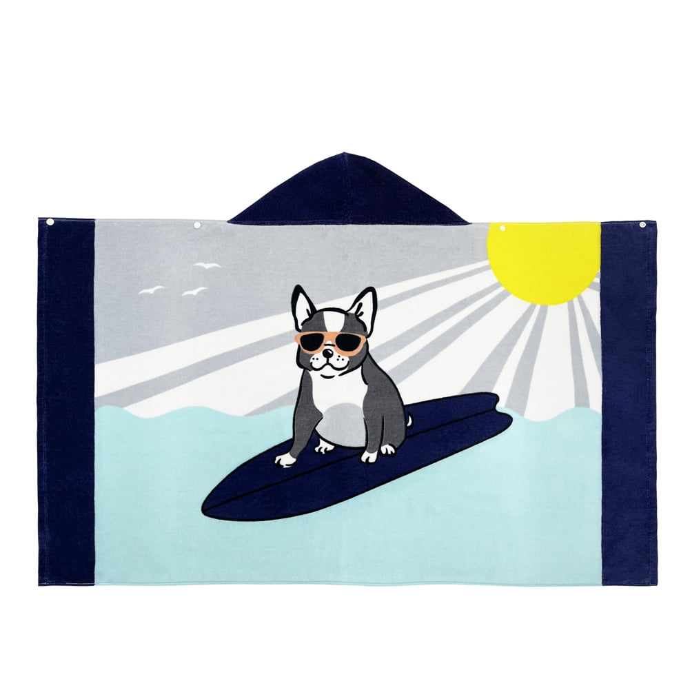Kids Bathrobes Hooded Towels, Big Boys Girls Cartoon Hooded Wraps Beach Pool Bath Towel Poncho Cotton Towel, 30"x50", 3-12 Years