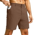 thumbnail image 6 of Men's Golf Shorts with Pockets Lightweight Stretch Quick Dry Casual Dress Short Baggy Athletic Knee Length Pants Brown 2XL, 6 of 6