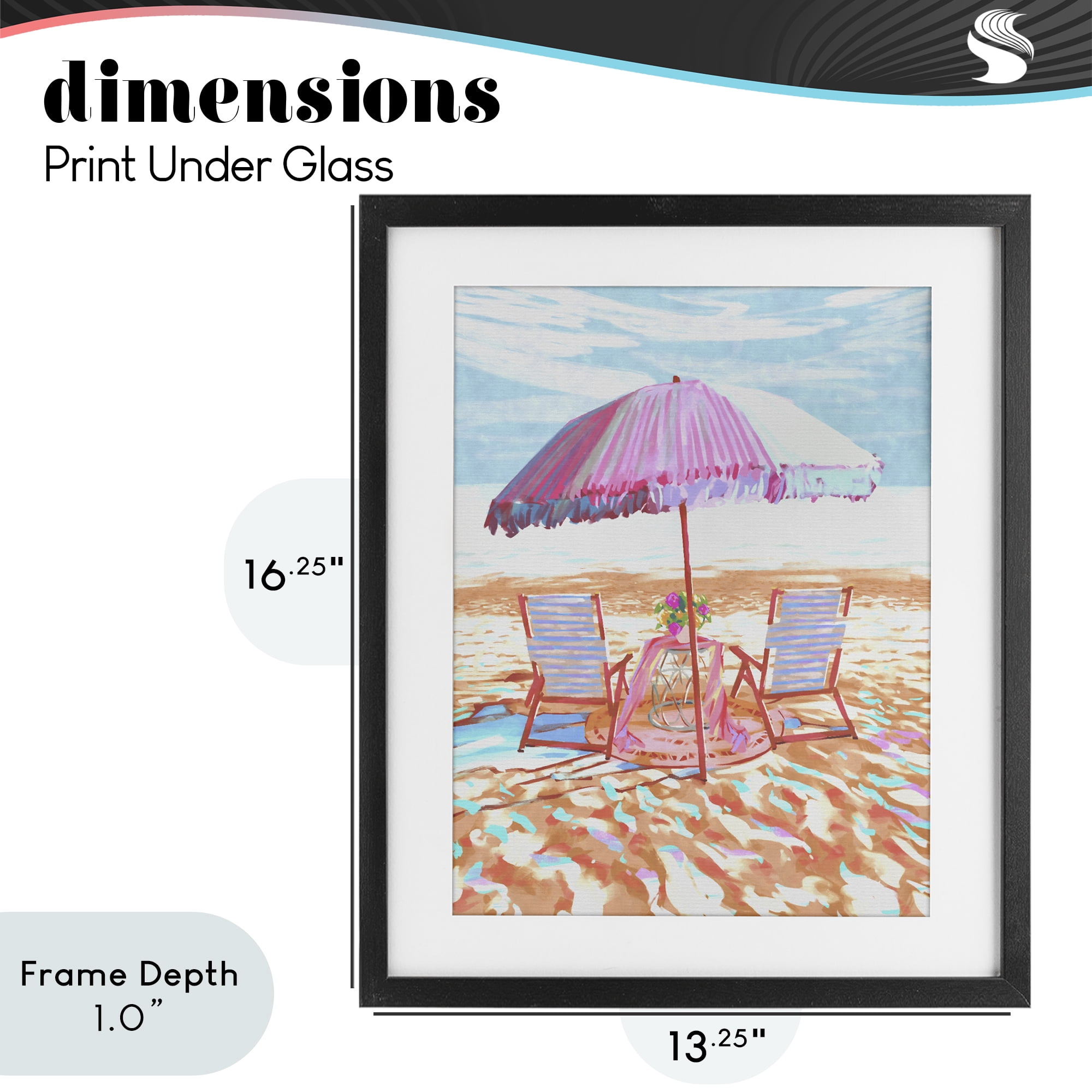 Stupell Industries Seaside Summer Picnic For Two Black Framed Print Under Glass, design by Ziwei Li