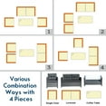 thumbnail image 4 of Costway 4 Pièces Patio Rotin Osier Conversation Meubles Ensemble Coussin Doux Chaises Table, 4 of 10