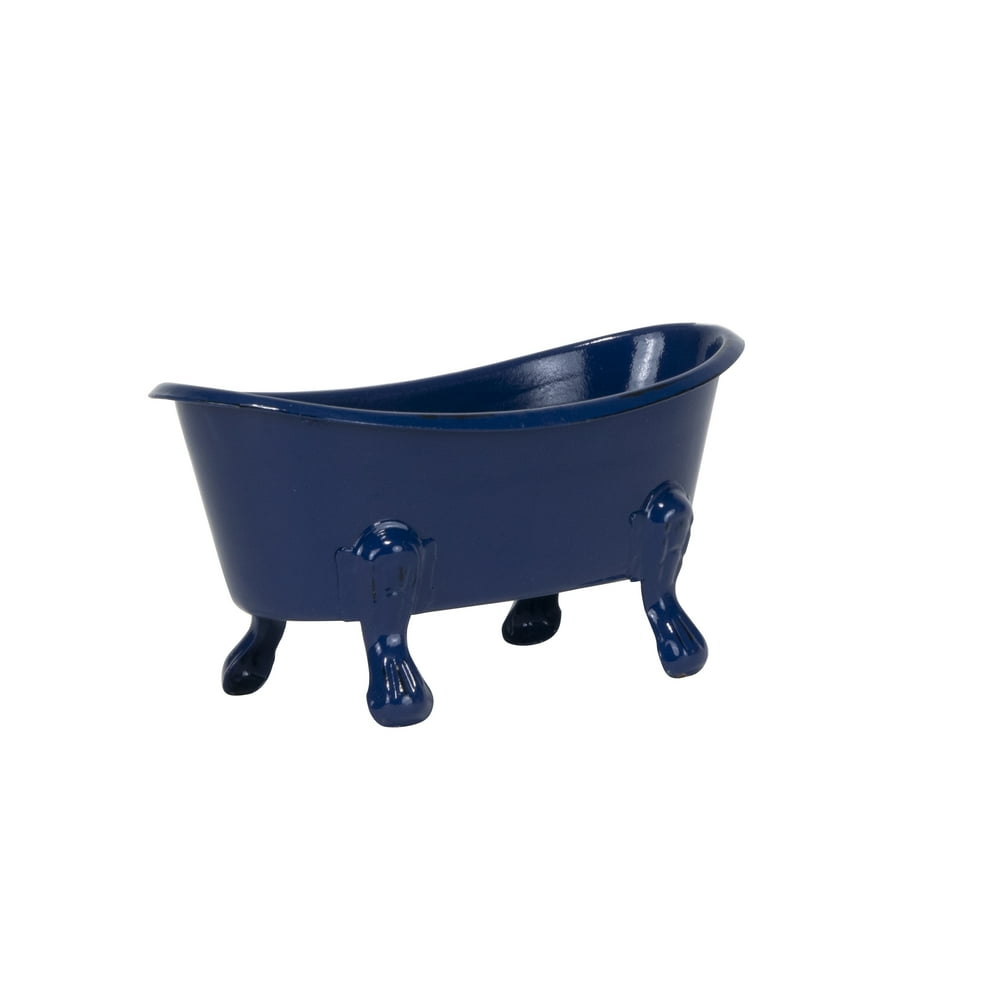 Foreside Home & Garden Blue Enamel Bathtub Soap Dish