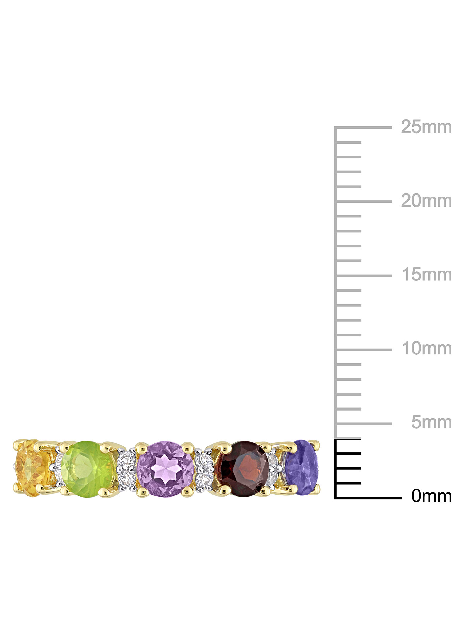 Everly Women's Topaz and Amethyst Iolite Garnet Citrine Peridot Yellow Gold Plated Ring