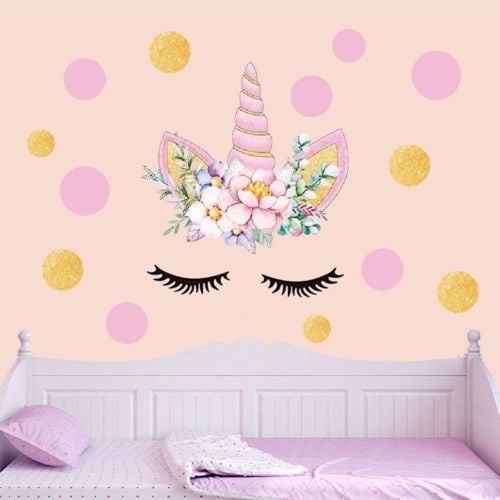 Details about   Fairy Unicorn Lovely Wall Sticker Stars & Dots Girls Kids Room Removable Decor