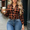 thumbnail image 4 of QUNYINEY Oversized Button Down Shirts for Women Casual Long Sleeve Fall Plaid Tops Loose Fit Collared Work Womens Blouse, 4 of 8