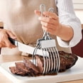 thumbnail image 2 of Stainless Steel Roast Beef Cutting Tongs Meat Bread Slicing Tong Onion Tomato, 2 of 5