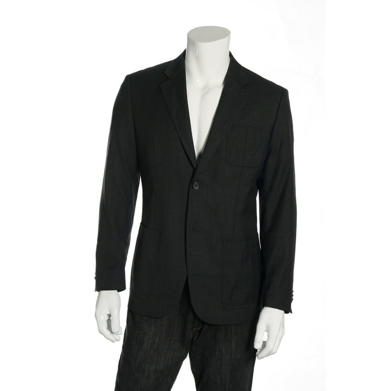 Liz Claiborne Mens Wool Silk 2 Button Sport Coat Jacket 42 Short 42S Charcoal Walmart