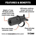 thumbnail image 2 of Adapter with Tester (7-Way RV Blade to 6-Round Trailer, Center Pin Auxiliary), 2 of 2