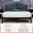 thumbnail image 7 of Virans Queen Size Metal Platform Bed with Victorian Style Headboard, Heavy Duty Steel Slat Support, 12"Under Bed Storage,Easy Assembly, Black, 7 of 7