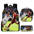 thumbnail image 1 of Football Star Cristiano Ronaldo Backpack Printed Three-Piece Set Children'S Schoolbag Elementary And Middle School Students Backpack Pencil Case, 1 of 2